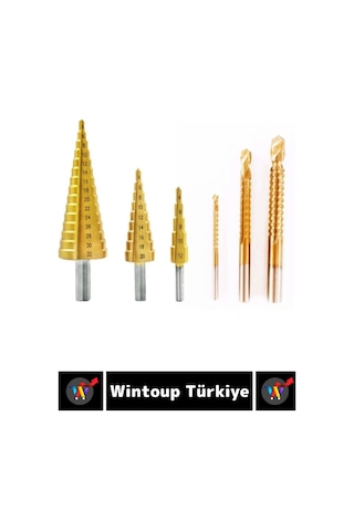 Isıya Aşınmaya Dayanıklı Ahşap Metal Plastik Kablolu Şarjlı Uyumlu 6'lı Kademeli Matkap Ucu Seti
