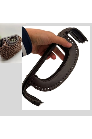 Çanta Aksesuar 25 Cm Suni Derili Koyu Kahve Renk Gizli Çanta Bursu Yeni Model