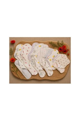 Yıkanabilir Doğal Kadın Pedi 20'li Karışık %100 Pamuk 5s+5m+5l+5xl