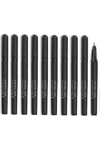 Siyah Asetat Kalemi Permanent S 0,4mm 10 Adet Siyah