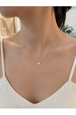 Gold Mini Kalp Çelik Kolye Paslanmaz Çelik Altın
