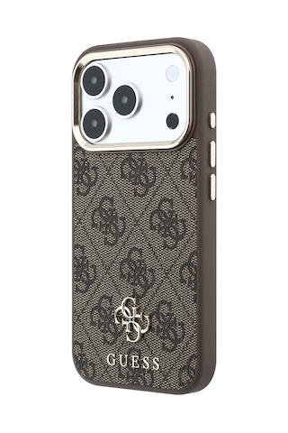 İphone 17 Pro Kılıf Guess Lisanslı M-safe Şarj Özellikli Small 4g Ve Classic Logolu Kapak Kahverengi