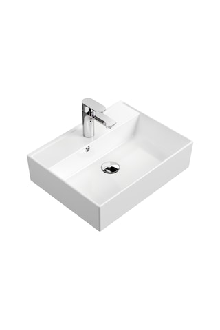 Aqua Bagno Plan Tezgah Üstü Kare Çanak Lavabo 50 x 38 CM