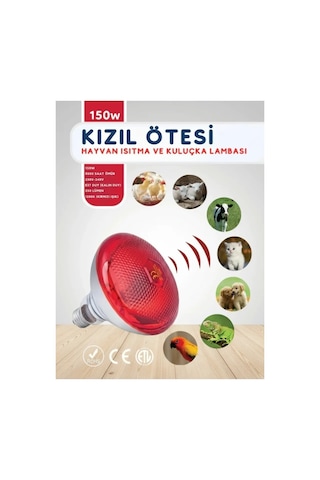 Led Aydınlatmalar 150w Kızılötesi İnfrared Isıtıcılı Hayvan Isıtma Ve Kuluçka Lambası Kırmızı Işık E27 Kalın Duy