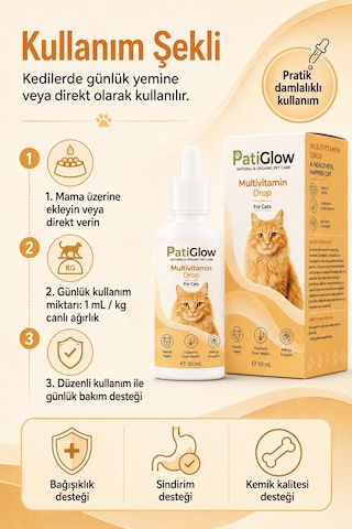 Patiglow Kedi Multivitamin Damla