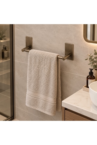 Digisu Yapışkanlı Uzun Havlu Askılığı-paslanmaz Çelik-eskitme Mat Bronz