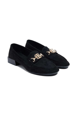Bestello Tokalı Termoplastik Loafer 281-23090 Kadın Ayakkabı SIYAH SUET