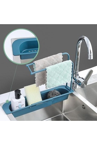 Teleskopik Lavabo Depolama Raf Ayarlanabilir Tahliye Raf Mutfak Yıkama Bezi Sünger Tutucu Raflar Ve Amp Tutucular 19 x 7 CM