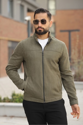 Basic Baharlık Süet Ceket - Sade Ve Şık Stil Haki Süet