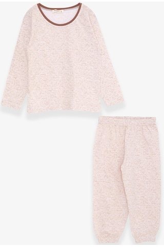 Breeze Kız Bebek Pijama Takımı Desenli 9 Ay-3 Yaş, Bej Melanj-bej Melanj Bej Melanj