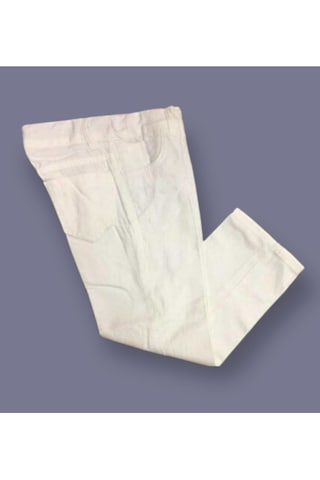 Nacar Store Çocuk 29ekim 10kasım 23nisan Gösteri Özel Gün Içten Lastik Ayarlamalı Keten Pantolon Beyaz