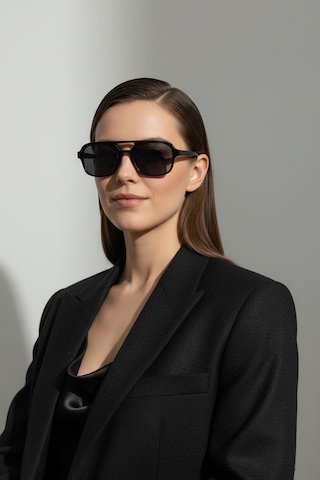 Unisex Siyah Güneş Gözlüğü Uv400 Korumalı Modern Tasarım
