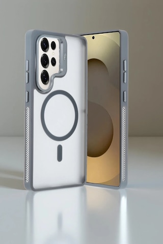 Gld-spt- Joko Samsung Uyumlu Galaxy S25 Ultra Flet Lens Magsafe Kapak - Koyu Yeşil