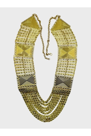 Arnes Jewelry Çelik 22 Ayar Altın Kaplama Madonna Hint Akıtma Kolye Ar618nes Gold