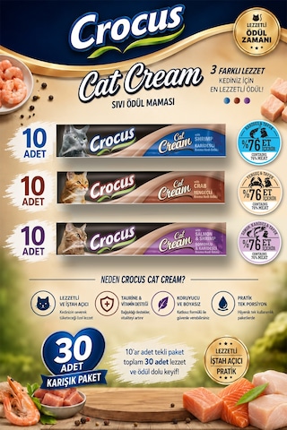 Crocus - 519 - Çoklu Somon Karides & Karides & Yengeç Kedi - Smglobal - Ödülü 30x15gr