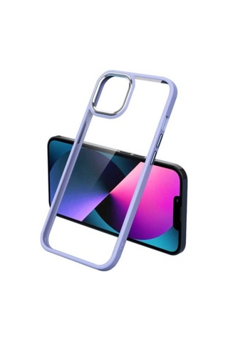 Apple Uyumlu iPhone 11 Kılıf Zore Krom Kapak Lila