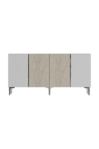 Ka1524bts Poli Konsol Ve Tv Sehpası Beyaz-traverten-silver 150cm