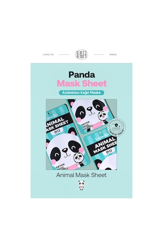 Lamelin Panda Desenli Eğlenceli, Aydınlatıcı Kağıt Maske Lamelin Animal Panda Mask