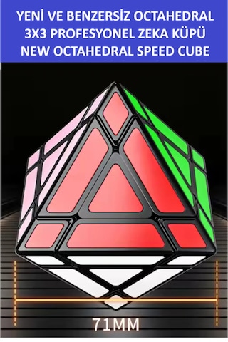 Benzersiz 3x3 Oktahedon Profesyonel Zeka Küpü - Unıque Octahedron Professıonal Speed Cube-sabır Küpü