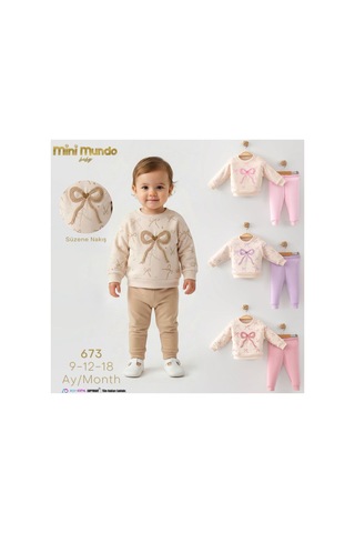 Mini Mundo Kız Bebek Bebek Alt Üst Takımı 673 Sütlü Kahve Sütlü Kahve