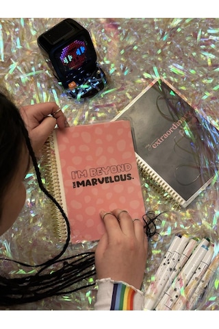 Victoria's Jurnals Altın Renkli Metal Sip. Defter 2'li Set Pembe - Siyah