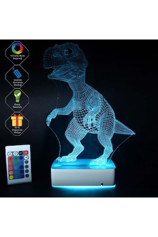 Özel Tasarım Dinazor 3D Led Lamba