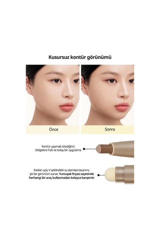 Pratik Uygulanan Çift Taraflı Kontür Stick Perıpera V Shading Blending Stick 002 Deep Brown