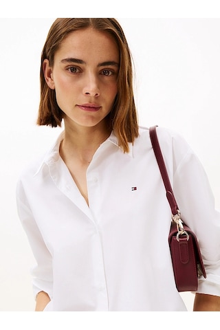 Tommy Hilfiger Ess Poplın Easy Fıt Shırt Kadın Beyaz Gömlek - Ww0ww45612