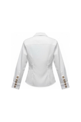 Miss Poem Kadın Beyaz Slim Fit Kol Düğme Detaylı Gömlek Beyaz