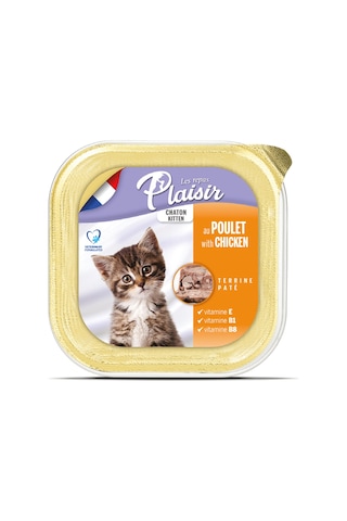 Plaisir Tavuk Etli ve Sütlü Pate Yavru Kedi Yaş Maması 12 x 100 G