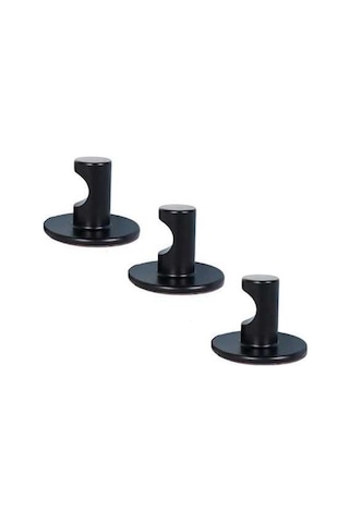 Besthome1 3 Adet Banyo Duvar Kancağı, 2 Kg Yük, Otomatik Yapışkan, Zink Metal, Siyah Renk Siyah