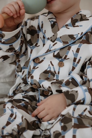 Oh La La Koala Panda Desenli Yaka Detaylı Pijama Üst Kahverengi