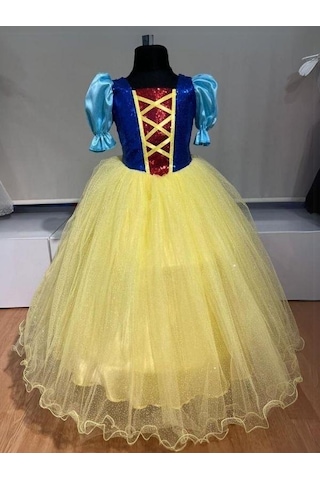 Kız Çocuk Pamuk Prenses Kostümü-13690 Sarı