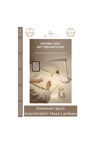 Masalambası 40 Led Dokunmatik Şarjlı Göz Yormayan Ofis Tipi Ayarlanabilir Renk Tonu Parlaklık Çok Renkli