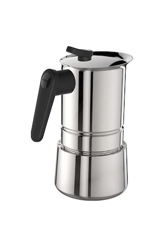 Pedrini Steel Moka Pot 4 Kupa - Paslanmaz Çelik