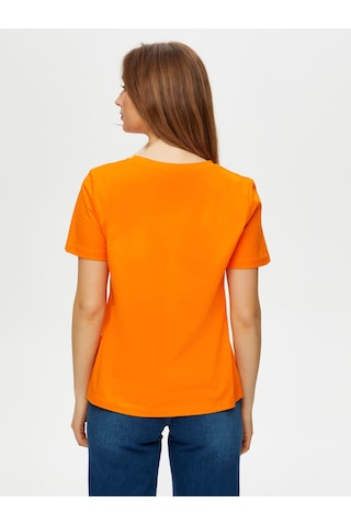 Faik Sönmez %100 Pamuk Yuvarlak Yaka T-shirt S25tsh008 Bs25tsh00861 Orange Turuncu