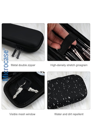 Microcase 2in1 Set Stylus Pen Kılıfı + Apple Pencil Uyumlu 8in1 Kalem Ucu Koruyucu Siyah Al5403 Siyah