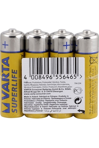 Varta Superlife 2006 Shrink AA Kalem Pil 4'lü Varta Superlife 2006 Shrink AA Kalem Pil 4'lü