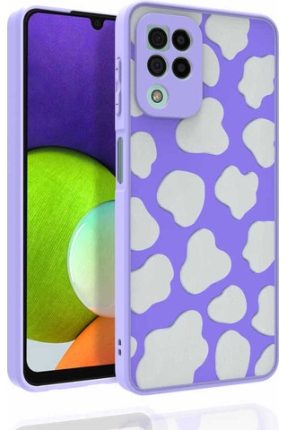 Samsung Uyumlu Galaxy M22 Kılıf Desenli Kamera Korumalı Parlak Zore Nora Kapak NO6