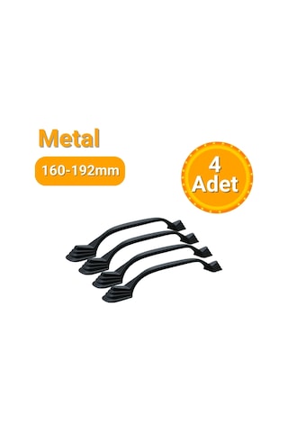 4 Adet Eymen Lüks Siyah Metal Mobilya Kulpu 160mm - 192mm Siyah