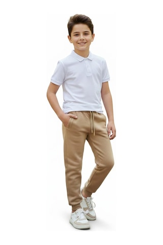 Bej Rengi 3 İplik Manşetli Kız Erkek Çocuk Eşofman Altı Bgl-st05045 Bej