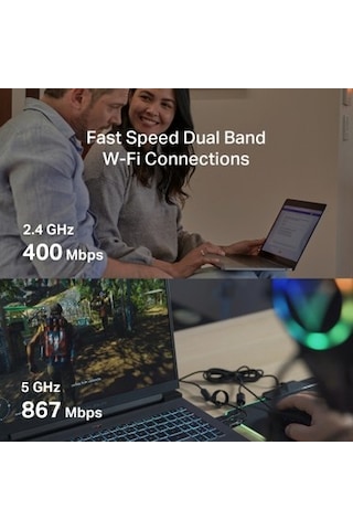 Mercusys Ma30n Ac1300 Mbps Dual Band Wi Fi 5 Nano Usb Adaptör Mu Mımo Tak & Çalıştır