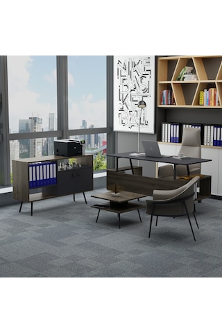 Lagomood İrony Maxi Ofis Takımı Antrasit Ceviz