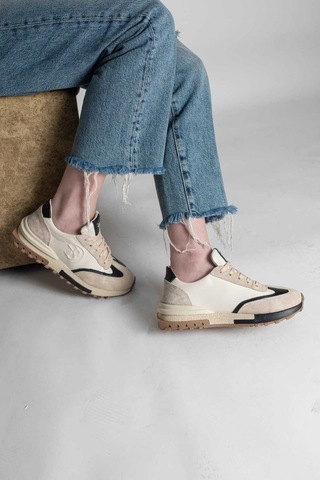 Bestello Bağcıklı Termo Taban Sneaker 101-24614-08 Kadın Ayakkabı Bej