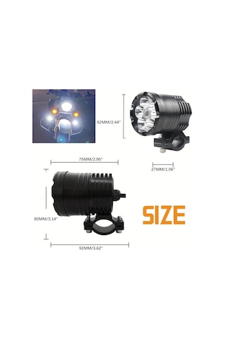 Motion003 Nlpearl 2 Adet 6 Ledli 60 Watt Motosiklet Far Sis Lambası 12v Led Moto Aksesuarları