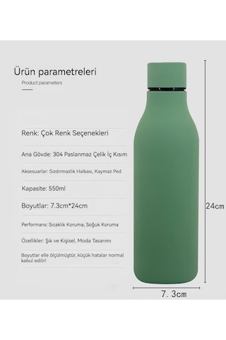 Paslanmaz Çelik 304 Spor Sprey Kaplamalı Sıcak Ve Soğuk Su Bardağı Yeşil