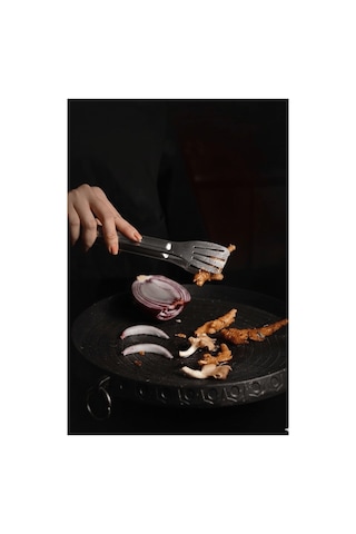 Maşa Paslanmaz Barbekü Maşası - 25 Cm Mutfak Ekmek Maşası Çok Renkli