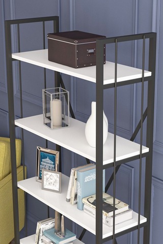 Wood House - Eftelya Kitaplık Beyaz