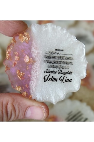 Epoksi Magnet 25 Ad Pembe Söz Nişan Nikah Düğün Sünnet Hediye No1