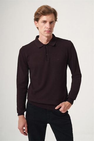 İmza Mor Polo Yaka Uzun Kol Örme Comfort Fit Pamuklu Kazak 1012265150 Açık Mor